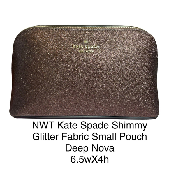 Kate Spade Handbags - Kate Spade Small Burgundy Glitter Pouch